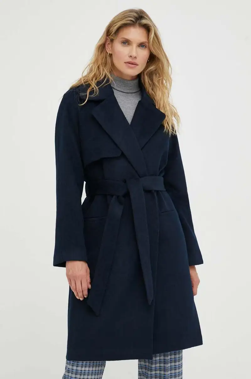 cappotto in lana Livia Blu navy