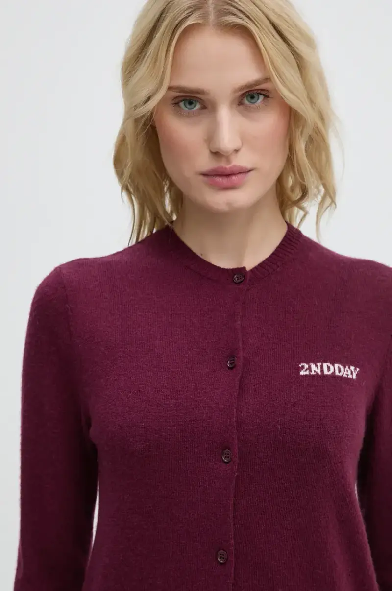 cardigan con aggiunta di lana Vinny TT colore violetto 2245341408 miniatura 4