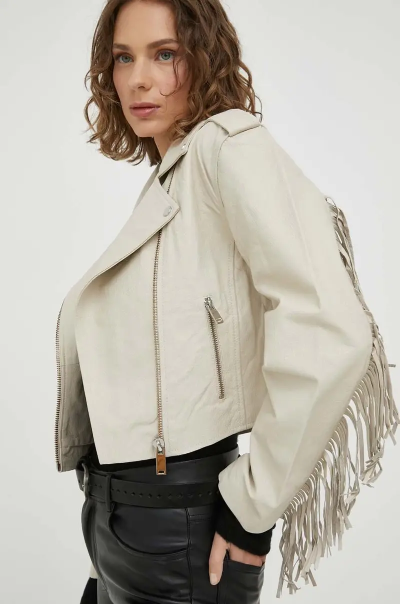 giacca da motociclista donna Beige