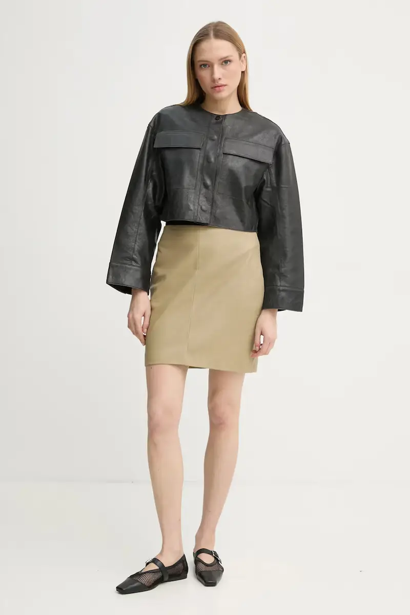 gonna in pelle Ceciliana colore beige 2252552642 miniatura 2