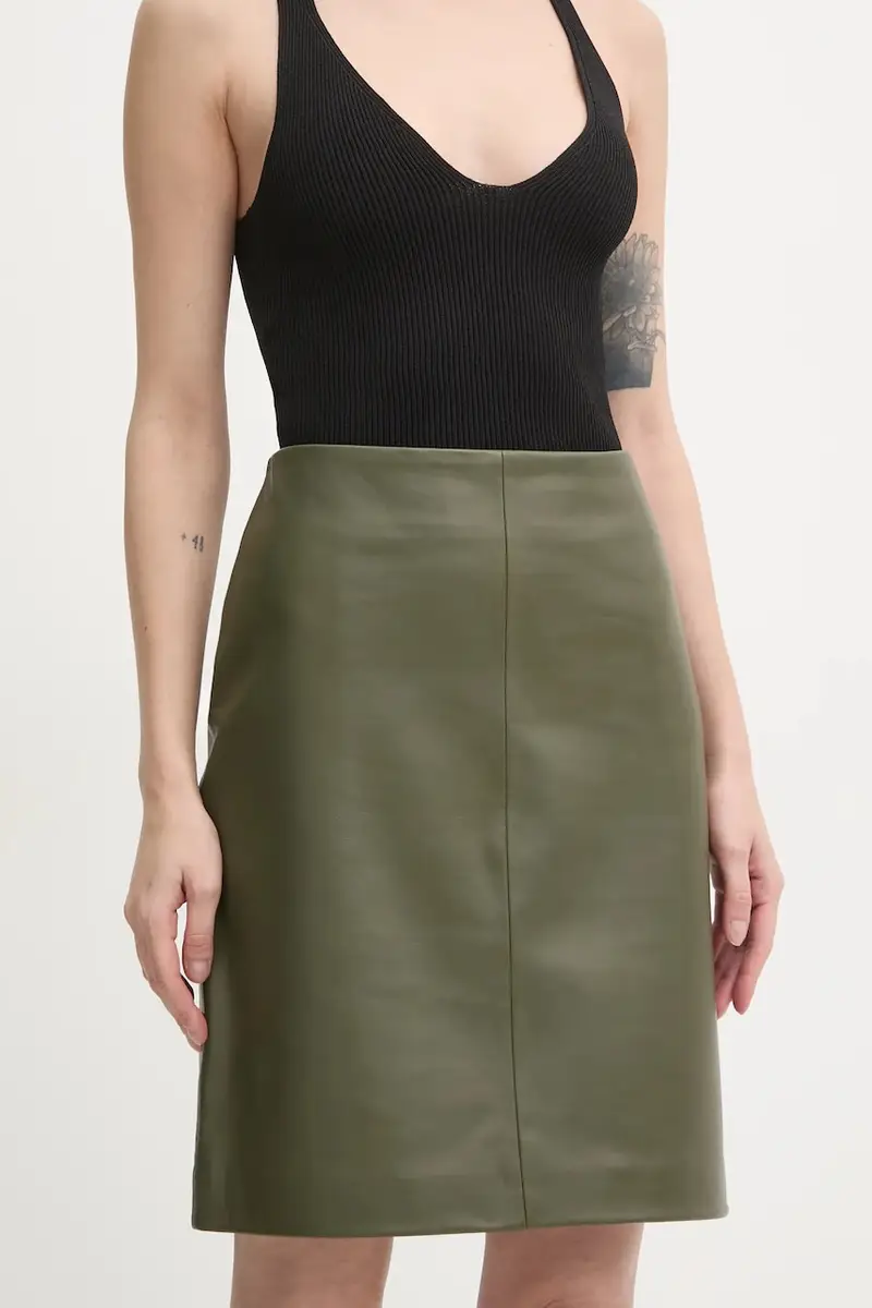 gonna in pelle Danin colore verde 2251551606