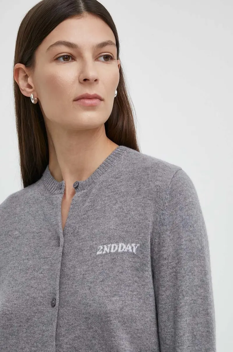 kardigan con aggiunta di lana 2ND Vinny TT - Soft Wool Blen colore grigio 2000341408 miniatura 4