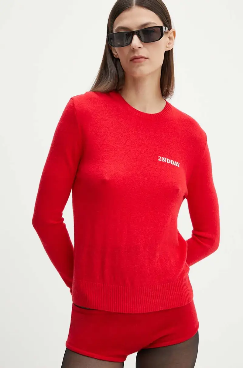 maglione in misto lana 2ND Lance TT - Soft Wool Blen donna colore rosso 2244340408 miniatura 4