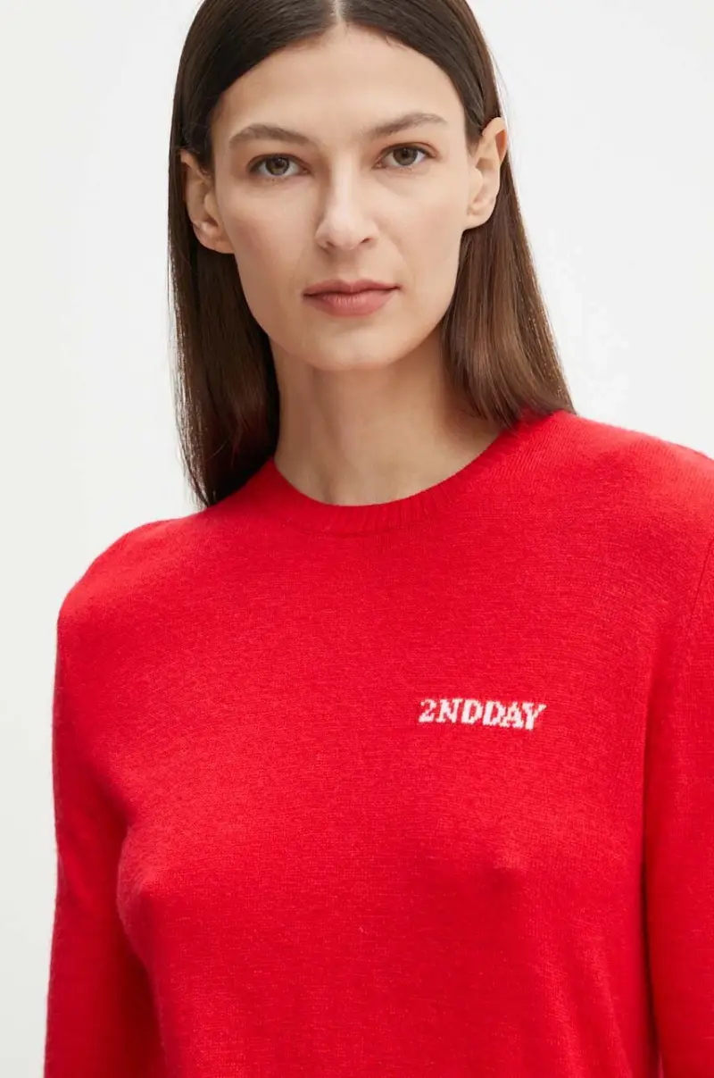 maglione in misto lana 2ND Lance TT - Soft Wool Blen donna colore rosso 2244340408 miniatura 5