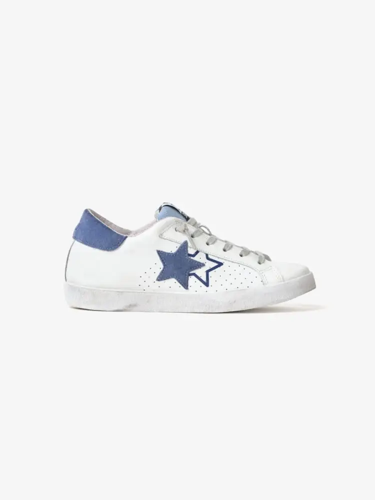 sneakers prime star in pelle bianca e dettagli royal