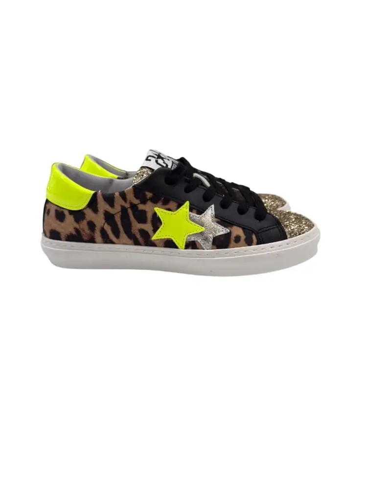 scarpe animalier donna fluo