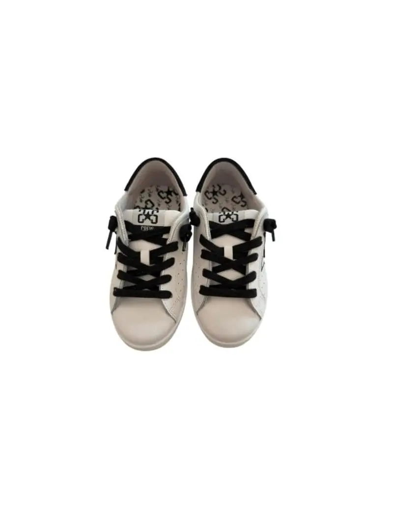 2stars scarpe bianche bambina in pelle dettagli neri in camoscio miniatura 3