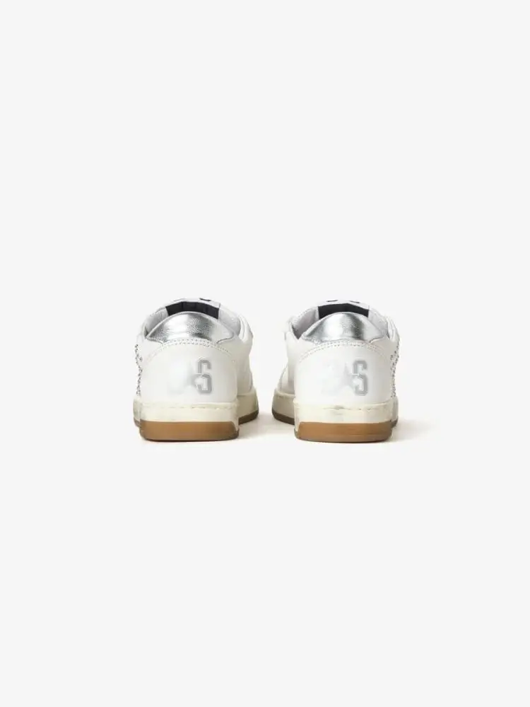 scarpe bianche donna con borchie silver miniatura 3