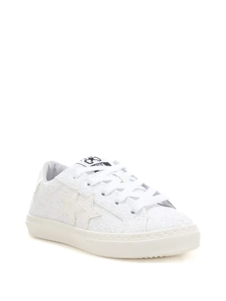 scarpe bianche donna con glitter all over miniatura 2