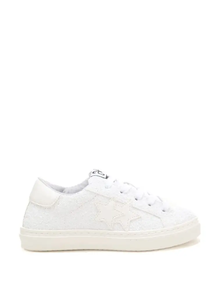 scarpe bianche donna con glitter all over