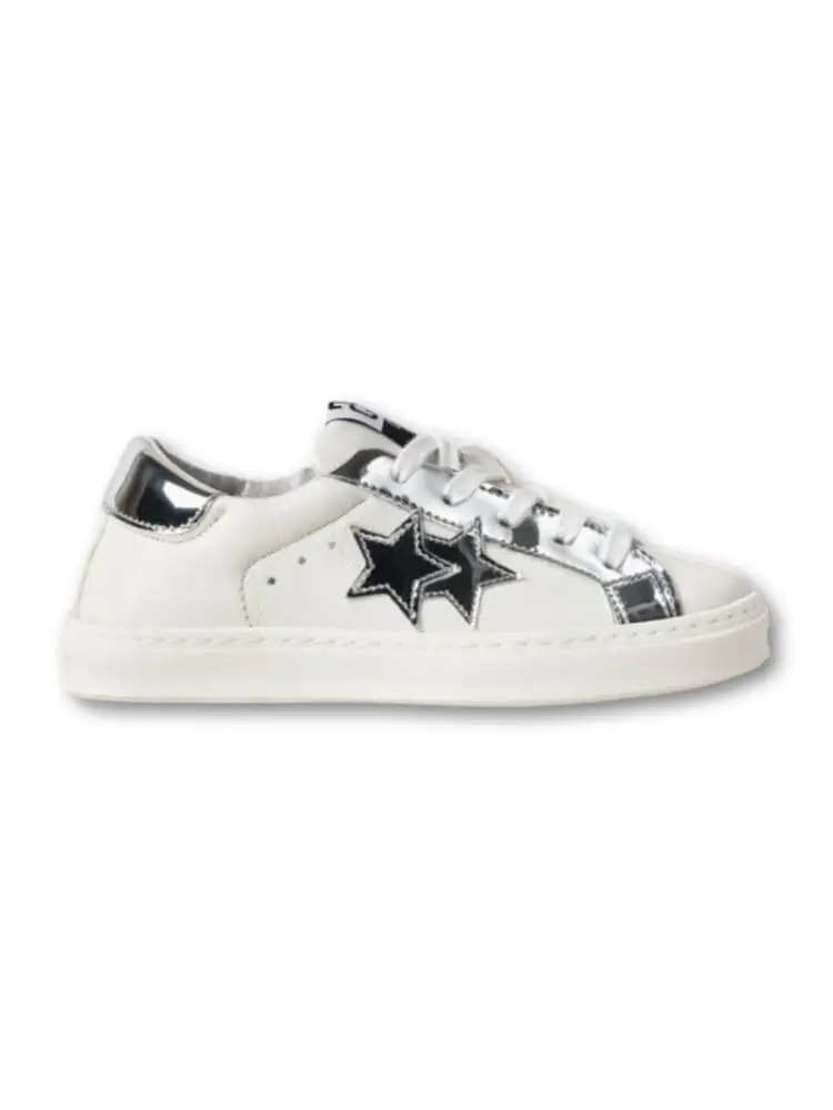 scarpe bianche donna dettagli silver