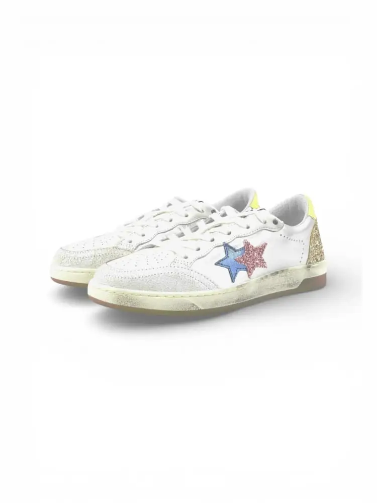 scarpe bianche donna glitter oro miniatura 2