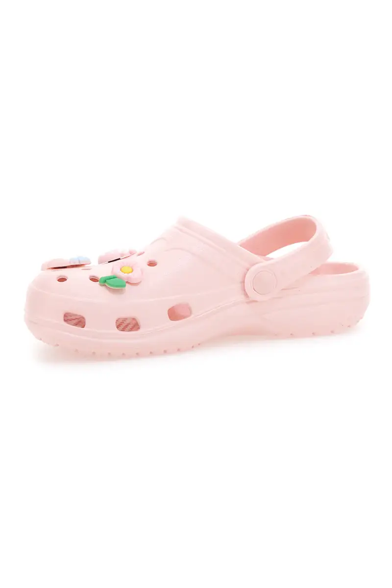 Ciabatte Clog rosa con applicazioni farfalle e fiori 2T2L 726 [ROSA] miniatura 4