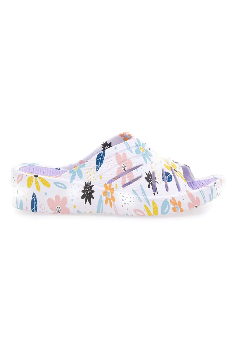 Ciabatte floreali viola multicolor fascia incrociata 2T2L 711 [VIOLA]