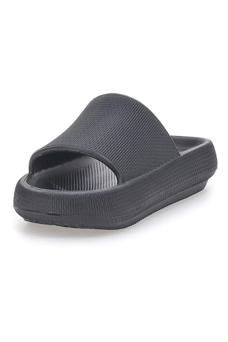 Ciabatte in gomma nere con fascia piena design minimal 2T2L [NERO] miniatura 3