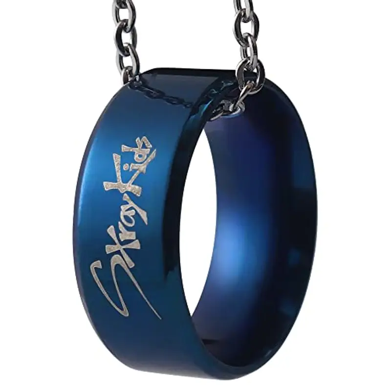 3 Kpop Stray Kids randagi bambini Merch anello con collana, randagi bambini gioielli in acciaio inossidabile per regali, Acciaio inossidabile miniatura 2