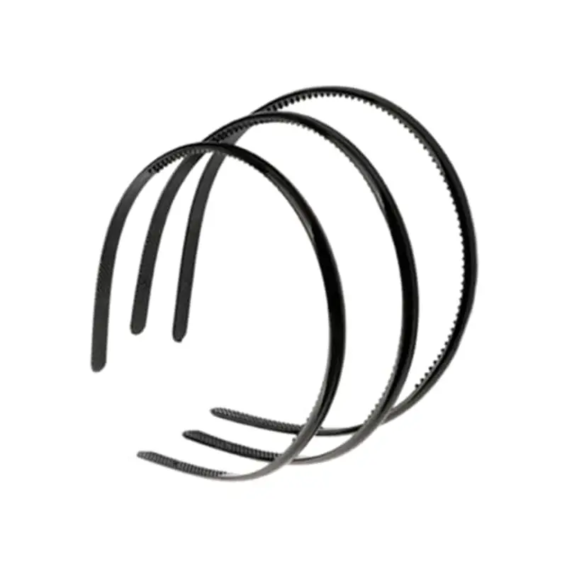 3 Pezzi 8 mm Capelli in Nero Cerchietti Coperto di Nastro Accessorio dei Capelli?Cerchietto Artigianale Fai-da-Te Cerchietti Bulk Semplici e Sottili Accessorio per Capelli