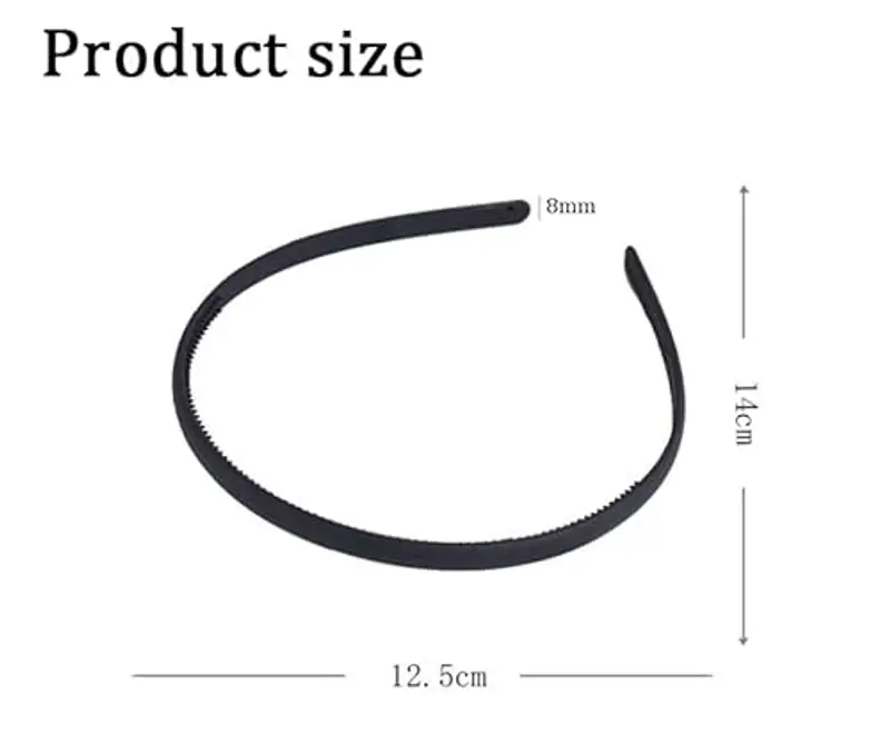 3 Pezzi 8 mm Capelli in Nero Cerchietti Coperto di Nastro Accessorio dei Capelli?Cerchietto Artigianale Fai-da-Te Cerchietti Bulk Semplici e Sottili Accessorio per Capelli miniatura 2