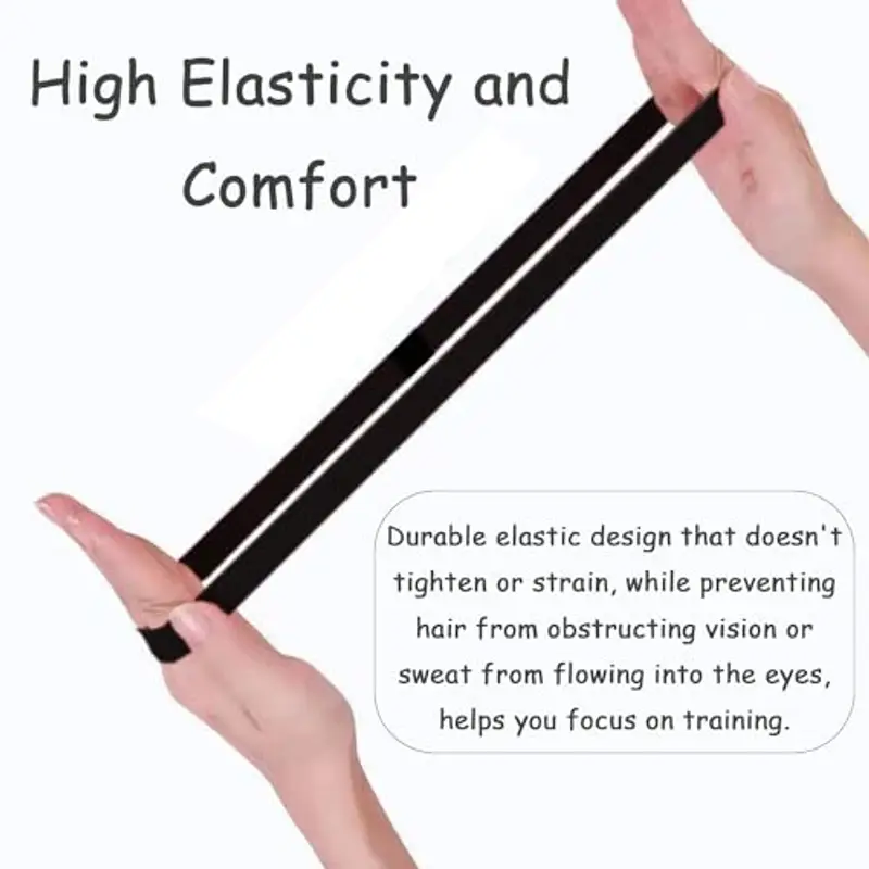 3 Pezzi Sportiva Fascia Capelli, Fascia Capelli Uomo, Fascia Elastico Capelli, Antiscivolo, Sottile, Nero?Uomo e Donna per Sport Bicicletta Jogging Yoga Basket Calcio Tennis miniatura 3