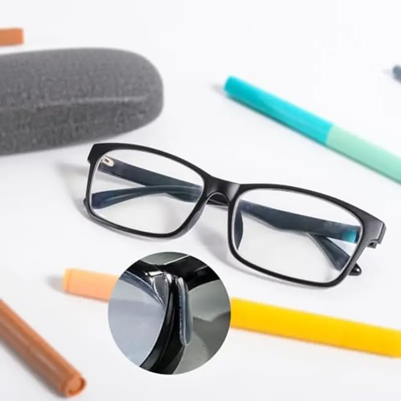 30 Paia Naselli per Occhiali Silicone, Naselli Antiscivolo per Occhiali, Adesivi Nasello in Silicone per Occhiali da Sole Occhiali da Vista(1mm Trasparente) miniatura 3