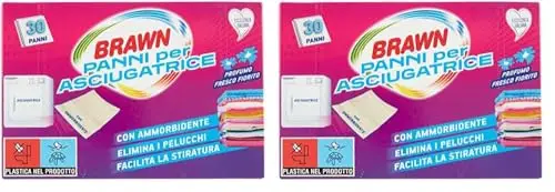 30 Panni Profumati per Asciugatrice – Con Ammorbidente - Formula Anti-Pelucchi - Morbidezza e Freschezza per il Bucato