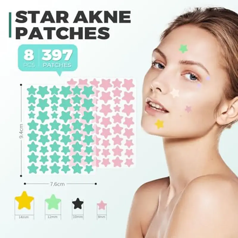 397 Pezzi Cerotti Brufoli, Invisibile Naturale Hydrocolloid Patch 2 in 1 Giorno e Notte Che Invisibile Patch Brufoli Assorbenti Impermeabile e Traspirante miniatura 3