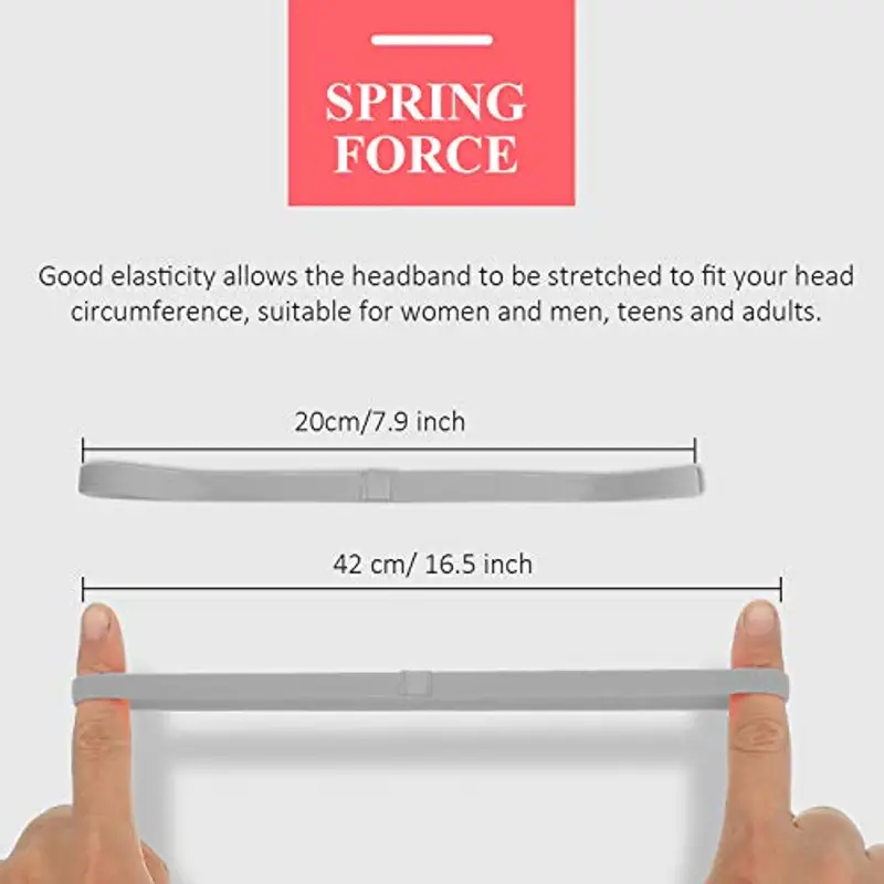 4 fasce elastiche sportive spesse antiscivolo per donne e uomini (nero, grigio, bianco) miniatura 2