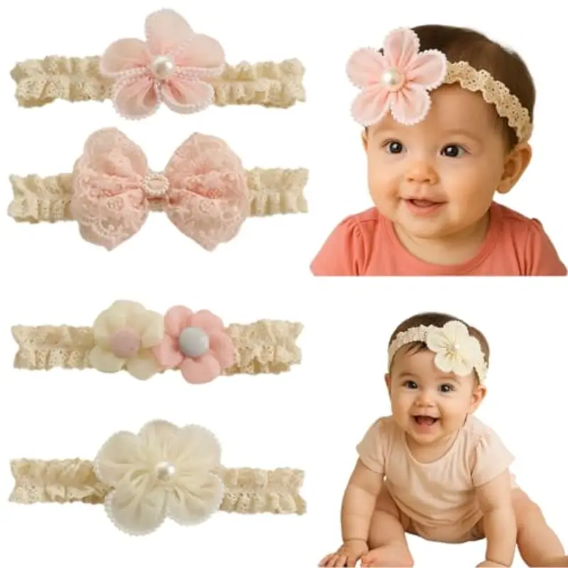 4 Pcs Bambini Fascia Per Capelli Fasce Bambina Neonata Elastica Fascia Neonato Fasce per Bambini Fasce Capelli Bambina Fascia Bambina Accessori Fasce