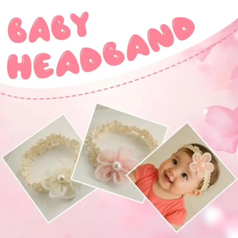 4 Pcs Bambini Fascia Per Capelli Fasce Bambina Neonata Elastica Fascia Neonato Fasce per Bambini Fasce Capelli Bambina Fascia Bambina Accessori Fasce miniatura 3