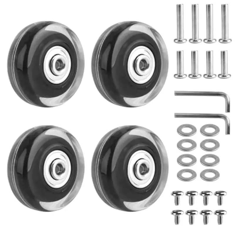 4 Pezzi Ruote di Ricambio per Valigie, 50x18mm Ruote Valigia Ricambio, Valigia Ruote di Ricambio di Ruote