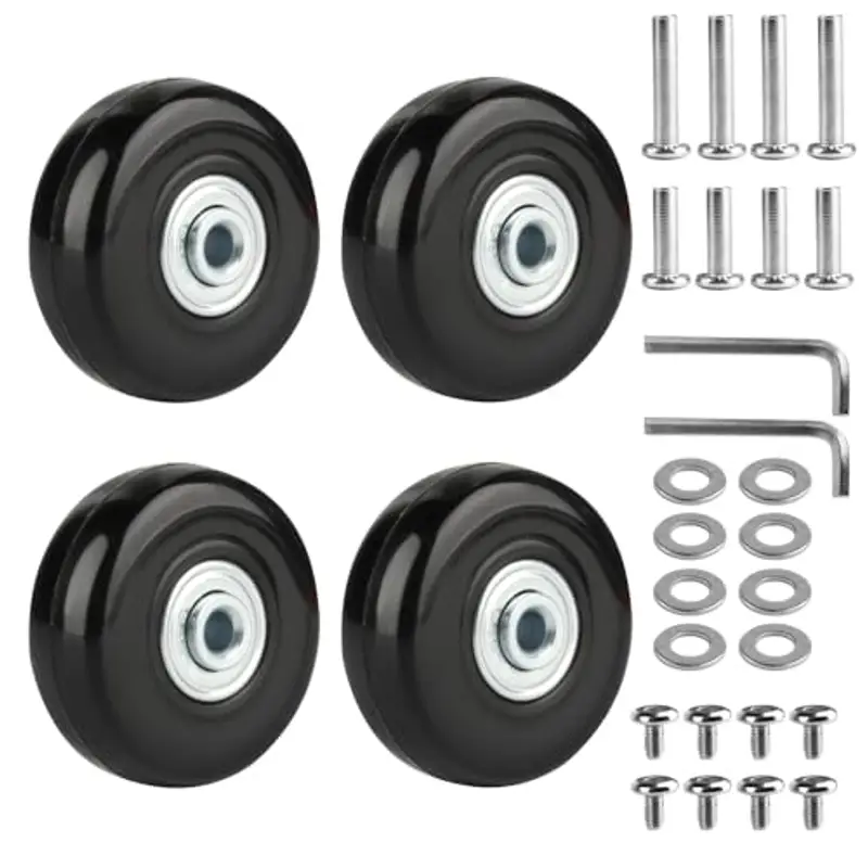4 Pezzi Ruote di Ricambio per Valigie, Ruote per Valigia, 50x18mm Ruote Valigia Ricambio, Valigia Ruote di Ricambio di