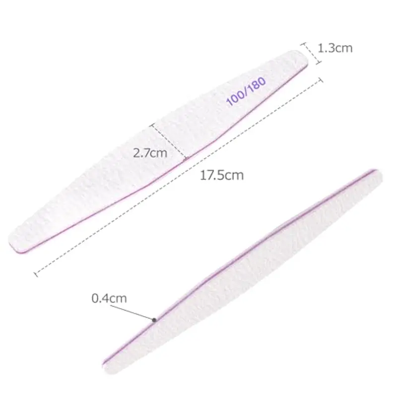 40 lime per unghie, lima per unghie professionale a doppio lato, riutilizzabile 180/240 grit per saloni di manicure, fai da te per nail ar miniatura 2
