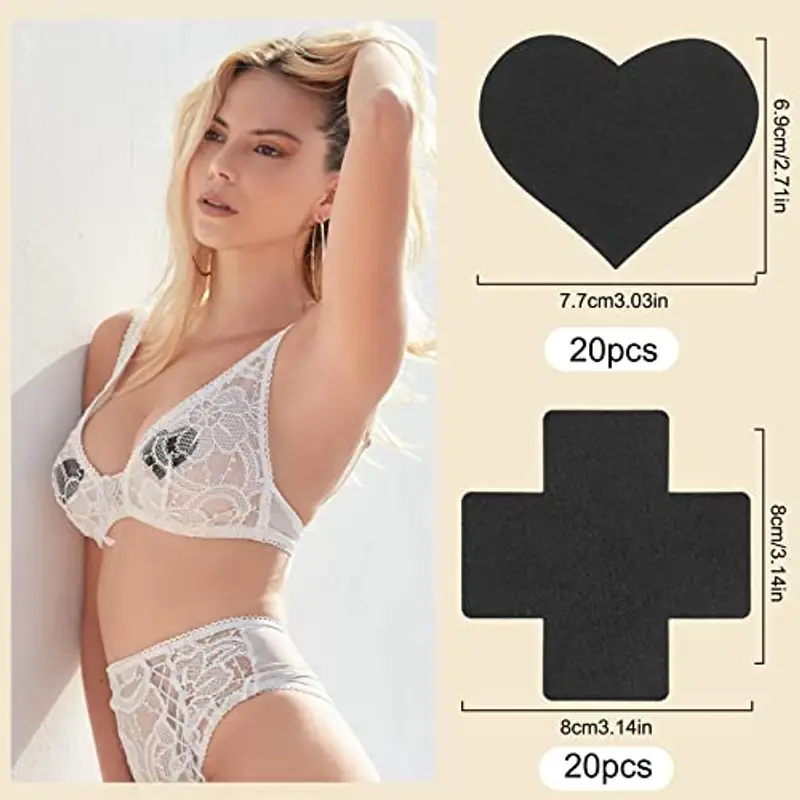 40 Pezzi Copricapezzoli Monouso Invisibile Adesivo Copri Capezzoli da Donna, Seno Capezzolo Copre, Adesivi per Il Petto miniatura 2