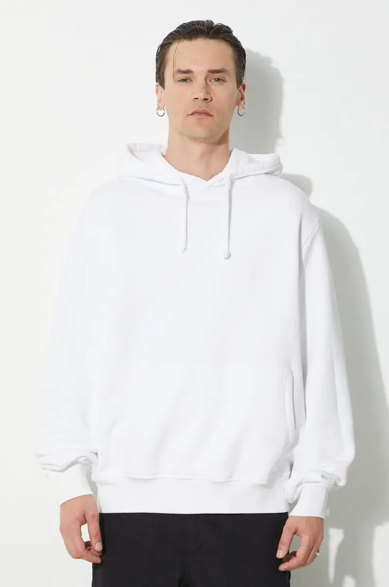 felpa in cotone Alias Hoodie uomo colore bianco con cappuccio FF4SMF01AP-JE375.064
