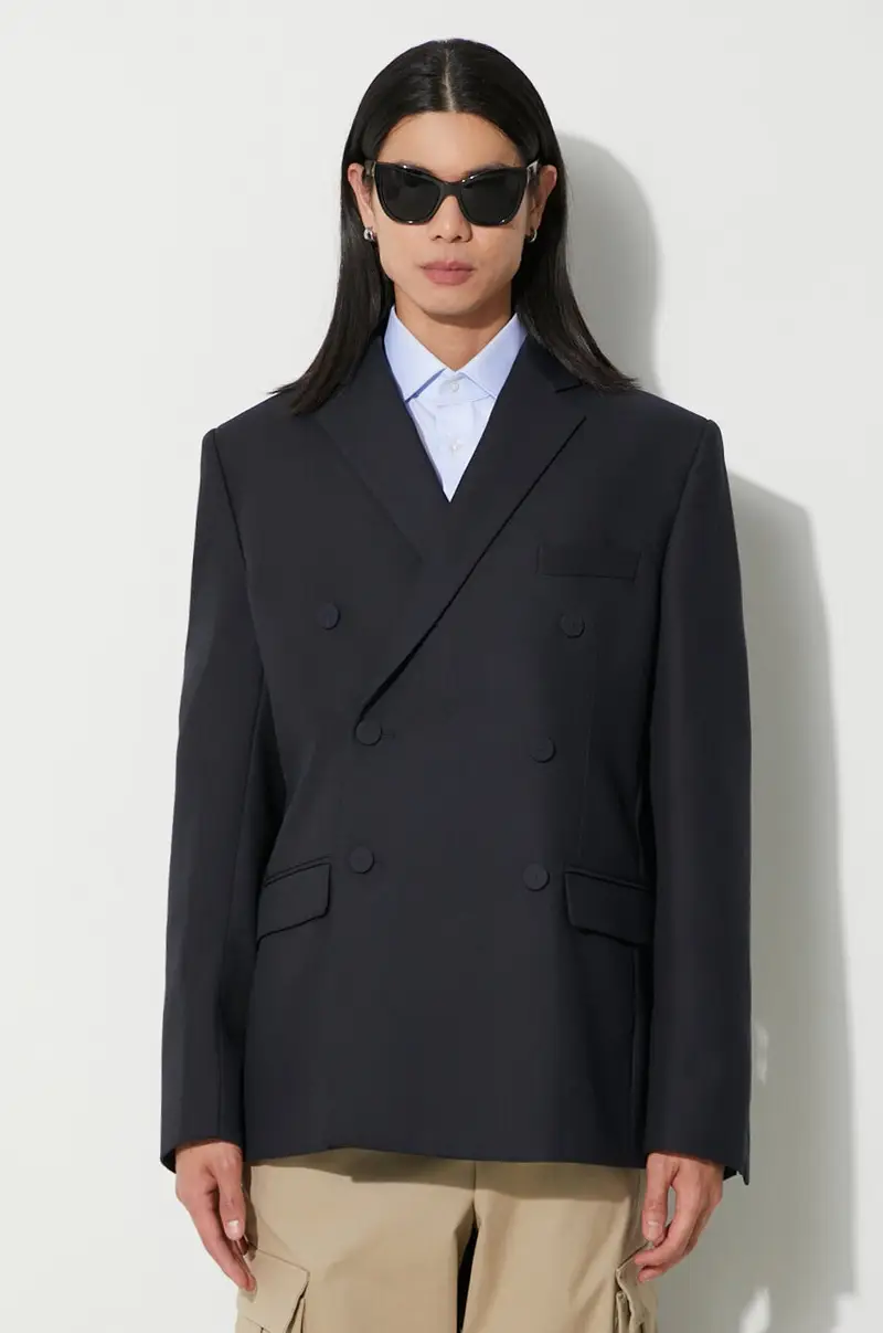 giacca in lana 35424G01 236507 Blu navy