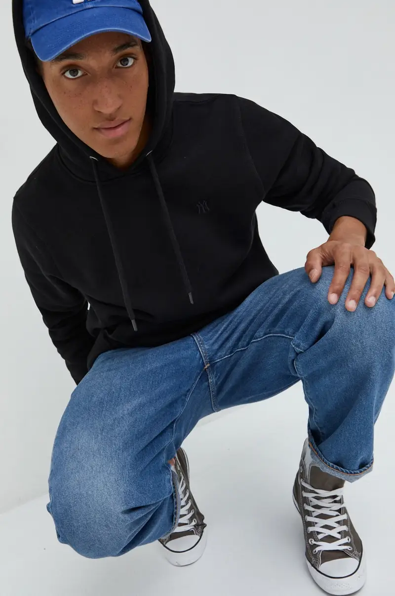 felpa MLB New York Yankees uomo con cappuccio Nero