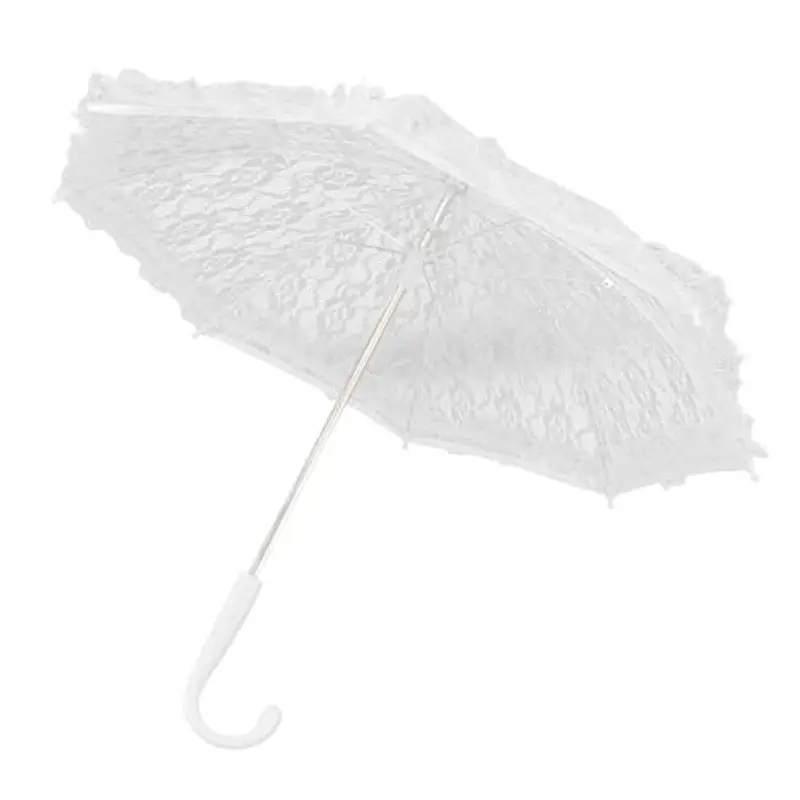 48,5 cm Ombrello in Pizzo Bianco,Ombrello per Decorazione di Nozze,Ombrello decorativo di Pizzo Bianco,Ombrello da Sposa per la Sposa e Lo Sposo Ombrello Decorato Ombrello da Ricamo per Bambini