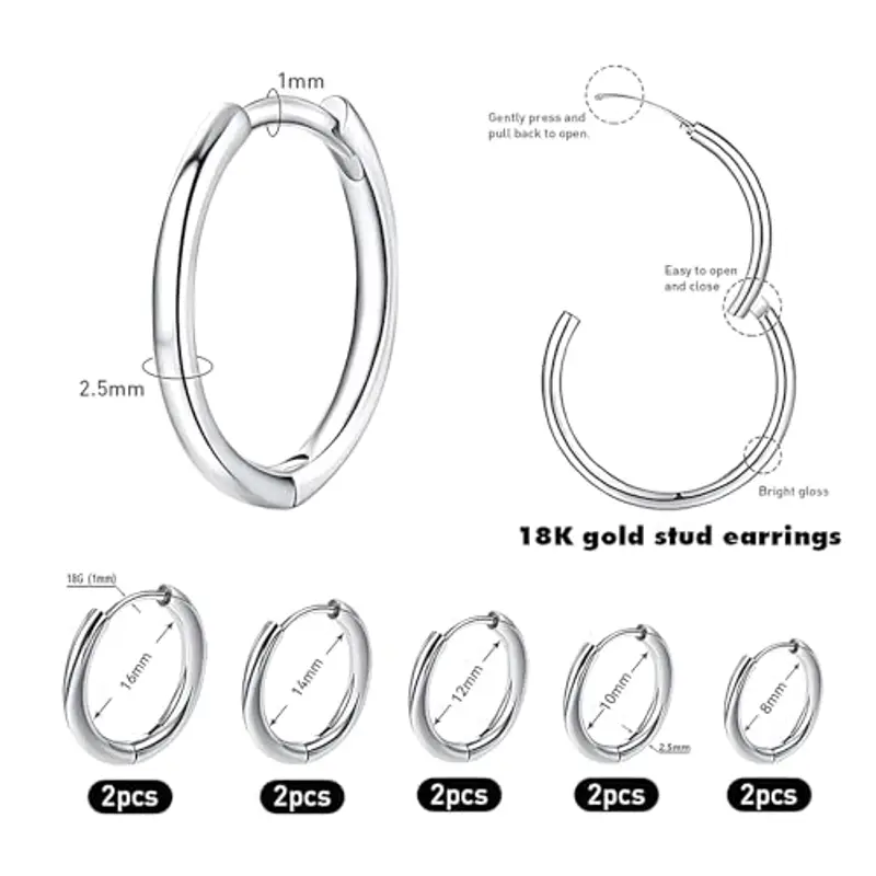 Leikedun Orecchini Uomo Argento 1218956 miniatura 2