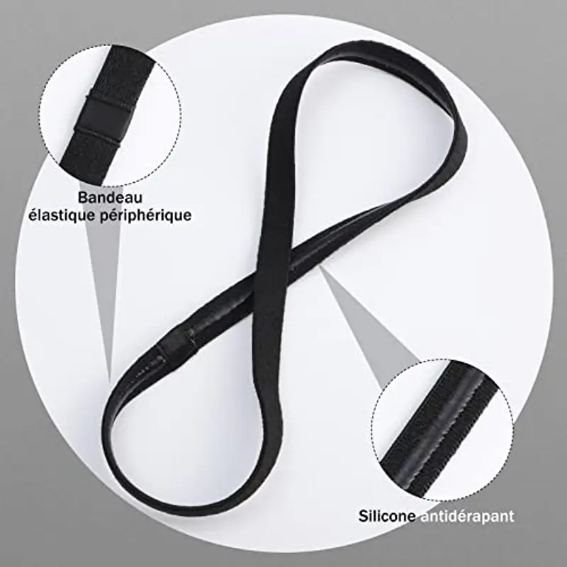 6 Pezzi Sportiva Fascia Capelli Nera, Fasce Sottile Antiscivolo, Elastico Capelli Uomo e Donna per Sport Yoga Calcio Basket Jogging Bicicletta Tennis miniatura 3