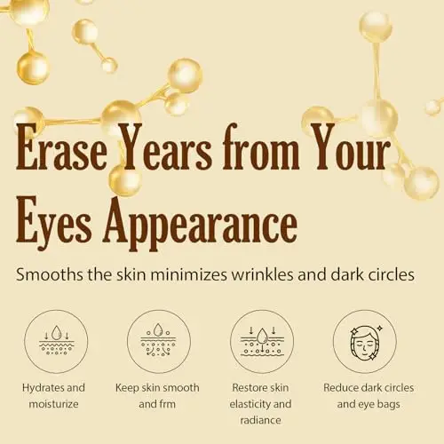 60 Pcs Maschera Occhi 24K Gold, Patch Occhi Collagene, Combattente Occhiaie Scure e Borse Sotto gli Occhi, idratante e miniatura 2