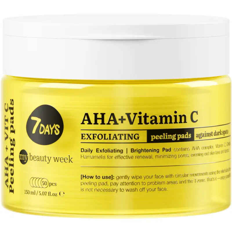 7 days - AHA + Vitamin C Exfoliating Peeling pads - 150 ml
