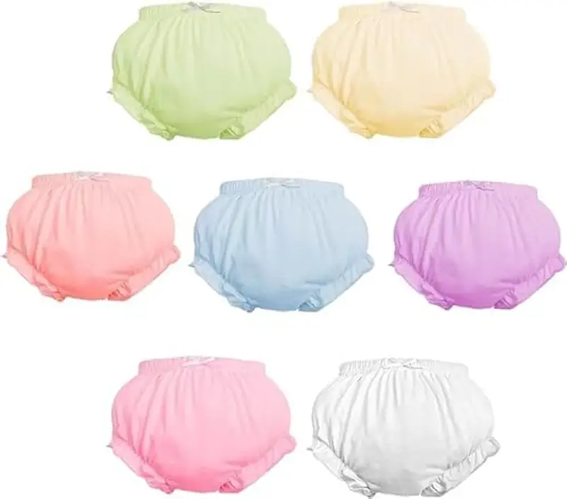 BABY AMABC - Set 7 Mutandine Cotone Bambina con Volant Bloomer Pantaloncini