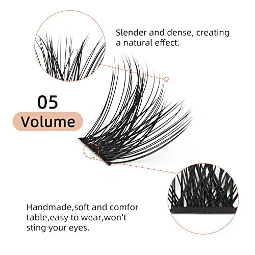 72 Pcs Lash Clusters DIY Eyelash Extension D Curl 14mm Wide Stem Cluster Lashes Individual Lashes Cluster Lashes Wisps miniatura 3