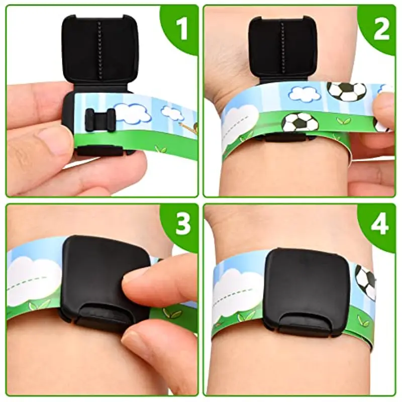 8 Pcs Bracciale Bambino Antismarrimento, Braccialetti Identificativo Bambini Anti Perso Bracciale Bambino Impermeabile SOS Bracciale Sicurezza Scrivibile Bracciale per Bambini Ragazzi Ragazze Bambino miniatura 3