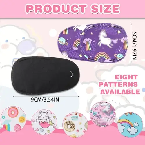 8 Pezzi Patch Occhi per Bambini Maschere per Gli Occhi Colorate per Bambini Eye Patch Sinistro e Destro Bende Oculari miniatura 3