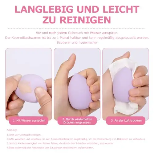 8 Pezzi Set di Spugne Per il Trucco Grande Frullatore di Bellezza a Forma di Uovo Che Soffia la Polvere Spugna Per il miniatura 2