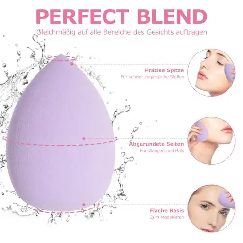 8 Pezzi Set di Spugne Per il Trucco Grande Frullatore di Bellezza a Forma di Uovo Che Soffia la Polvere Spugna Per il miniatura 3