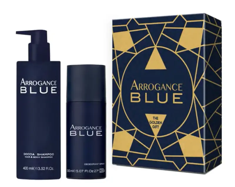 Arrogance Cofanetto Arrogance Blue Hair & Body Shampoo 400ml + Deodorante 150ml - 2025 Cofanetto