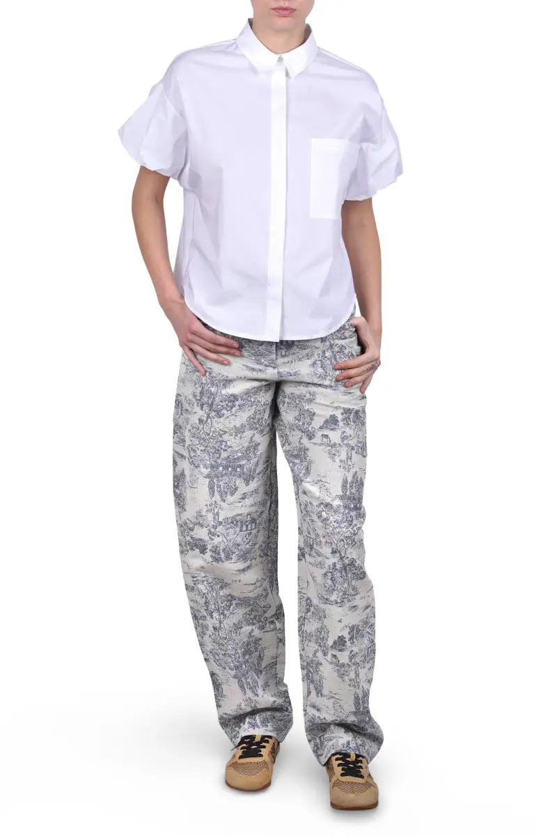 Pantalone - 470457 - Panna/Blu miniatura 2