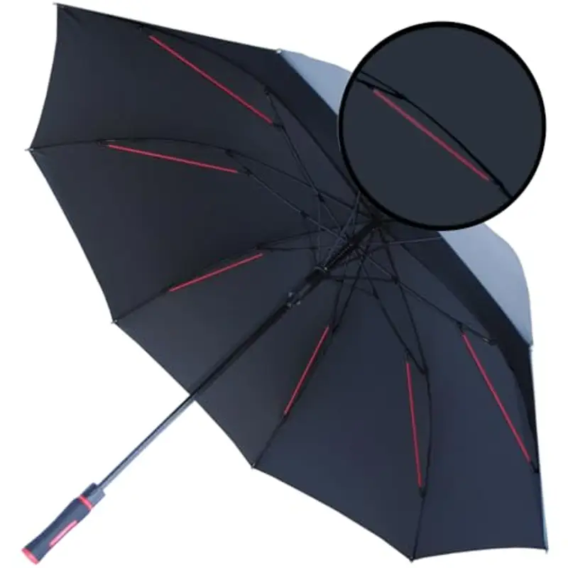 95 KPH Ombrello Golf XL Antivento - Telaio Con 4 Strati - Robusto Grande Automatico Uomo Donna - Fibra di Vetro miniatura 3